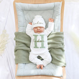Personalized Baby Outfit Set with a Patch (GREEN)
