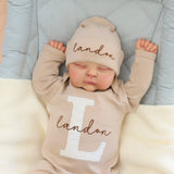 Personalized Baby Outfit Set with a Patch (BEIGE)