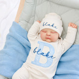 Personalized Baby Outfit Set with a Patch (BLUE)