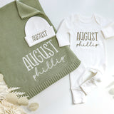 Baby outfit set with Cotton knit blanket